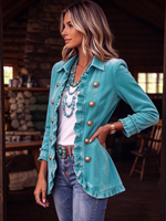 Retro Boho Ruffled Velvet Jacket