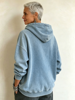Vintage-chic Oversized Casual Denim Hoodie