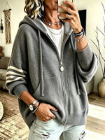 Oversized Knit Hoodie With Drawstring