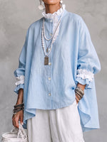 Ethereal Ruffled Contrast Blouse