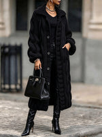 Cozy, Warm, Chunky-knit Cable-knit Long Cardigan