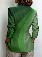 Abstract Stripe Asymmetric Tailored Blazer