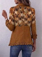 Bohemian-style Siamese Cat Ruffle Jacket