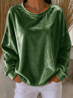 Chic Velvet Drop-Shoulder Sweatshirt