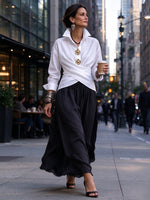 Chic Statement Wrap-Front Shirt