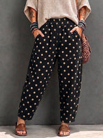 Retro Casual Polka-dot Corduroy Harem Pants