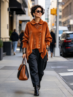 Elegant Asymmetric Button-up Velvet Top