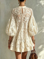 Stylish And Elegant Floral Lace Loose Mini Dress