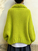 Cozy Faux-Fur Trimmed Chunky Knit Cardigan