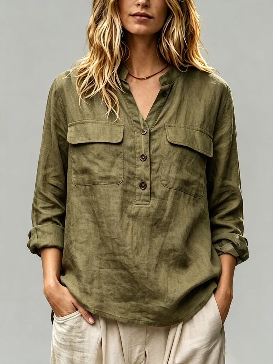Casual Linen And Cotton Shirt
