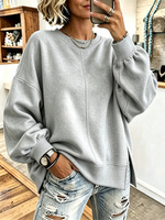 Chic Vibrant Green Oversized Casual Long-sleeve Sweatshirt
