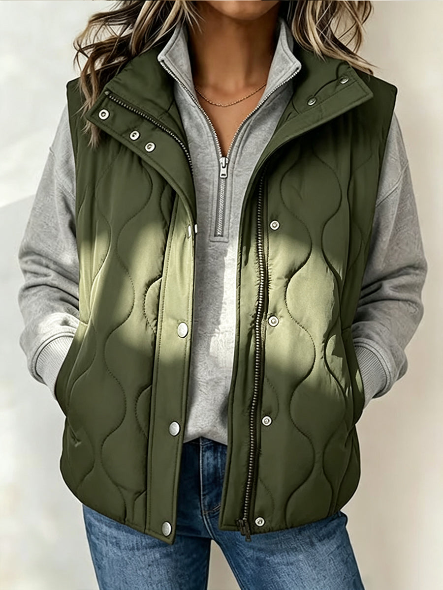 Casual Quilted Stand-collar Vest