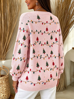 Cozy Pink Christmas Tree Sweater