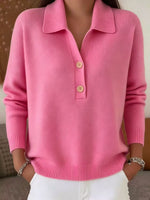 Cozy Henley-neck Knit Pullover