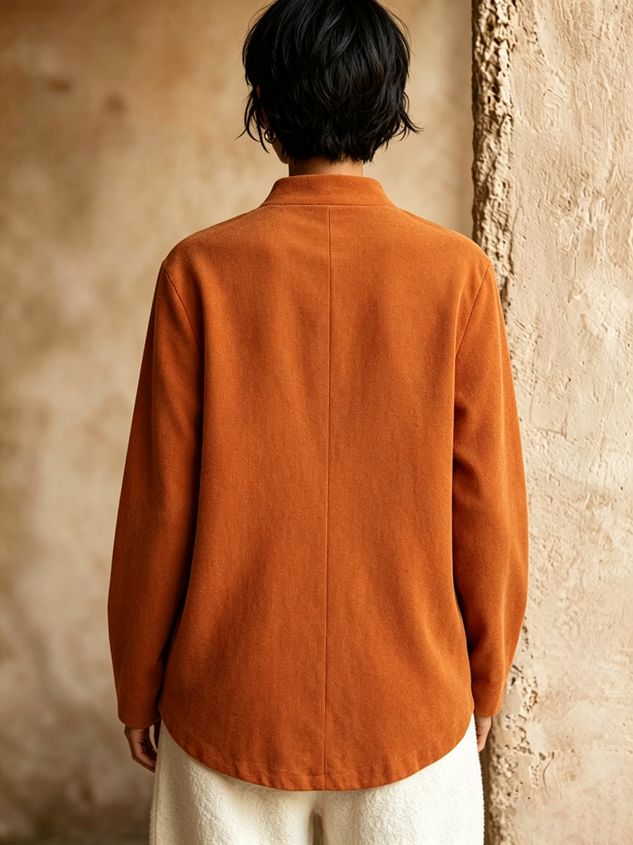 Elegant Chic Asymmetric Corduroy Tops