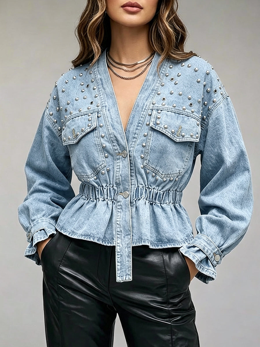 Stylish Studded Denim Jacket