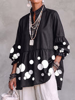 Playful Polka Dot Ruffled Tunic Top