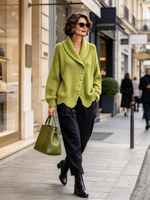 Chic Shawl Collar Sweater With Wavy Hem