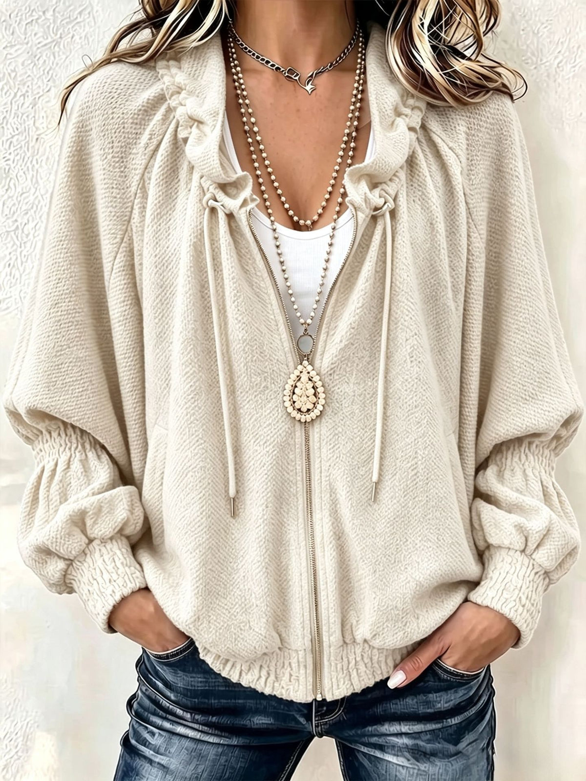 Cozy High Quality Textured Zip-Up Jacket