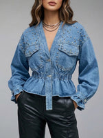 Stylish Studded Denim Jacket