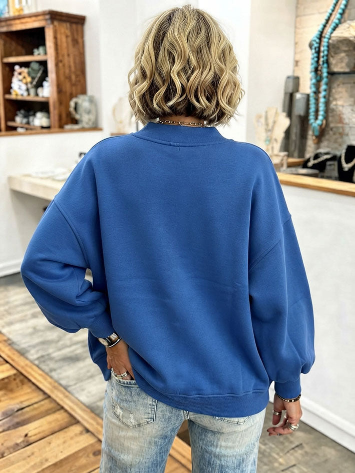 Cozy Chic Oversized V-neck Button-down Cardigan