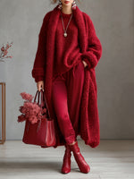 Cozy Imitation Cashmere Open-front Knit Long Cardigan