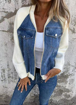 Casual Zip-up Denim Jacket